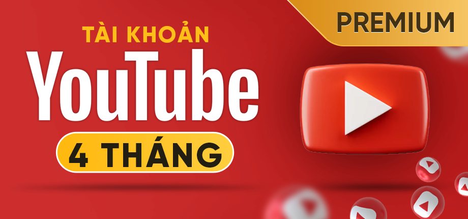 Tài khoản Youtube Premium tạo sẵn (4 tháng)